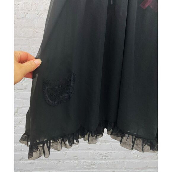 Betsey Johnson Black Sheer Lace Babydoll Nightgown – Size S - Picture 11 of 16